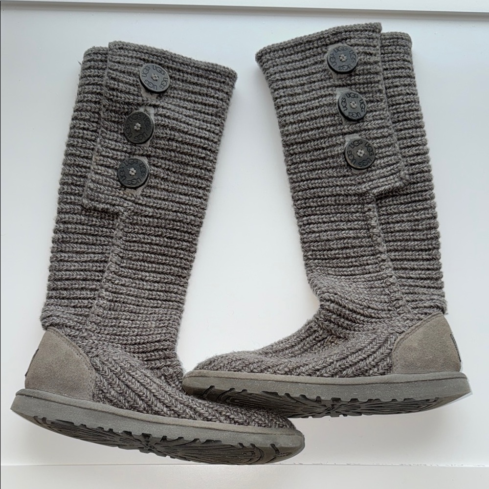 UGG Gray Knit Women's Boots